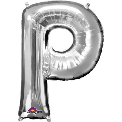 balon foliowy litera P srebrny