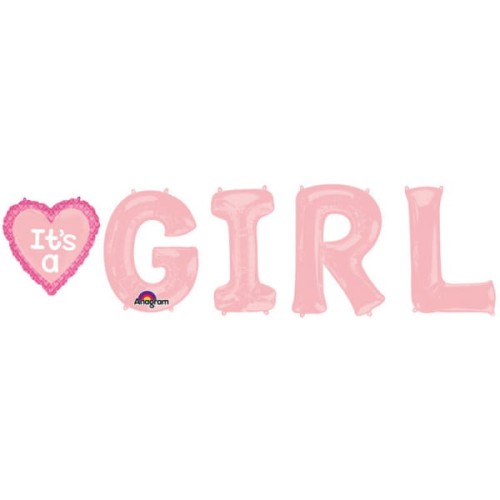 balon foliowy napis girl - zestaw