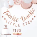 girlanda napis little star różowe złoto