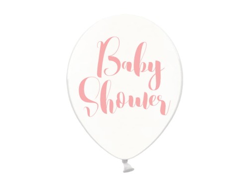 balon nadruk baby shower różowy jasny
