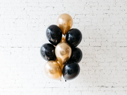 zestaw balonów czarny złoty z helem