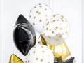 balon nadruk transparentny w gwiazdki złote