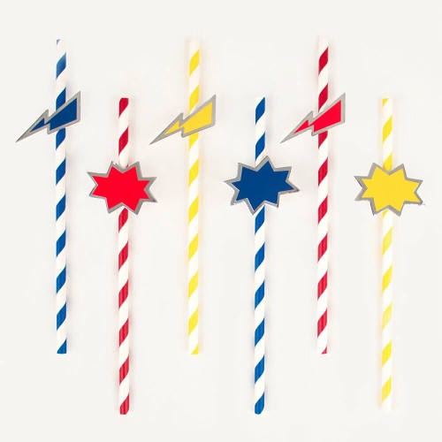 słomki superbohater - 12 sztuk