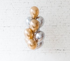   zestaw balonów srebrny złoty z helem