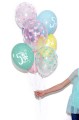 balon nadruk transparentny w serduszka białe