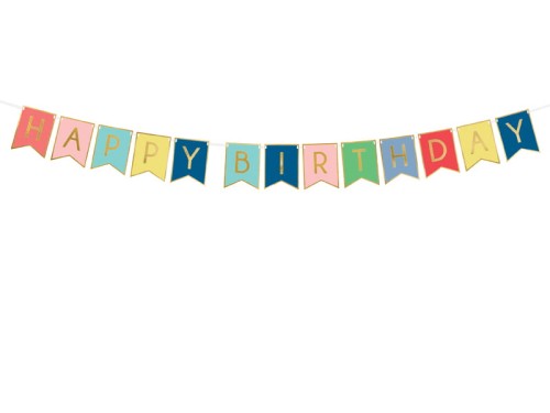 girlanda  napis happy birthday kolorowy
