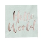 serwetki  napis hello world - 20 sztuk