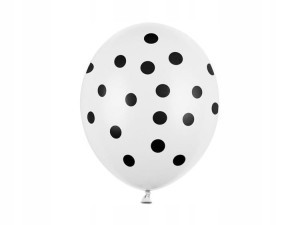 balon nadruk biały w kropki czarne