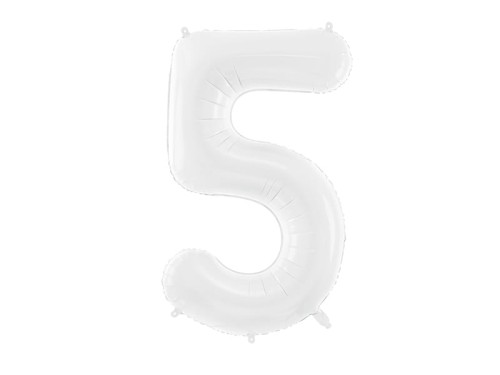 balon foliowy cyfra 5 biały
