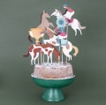 topper na tort konie hobby horse - 6 sztuk
