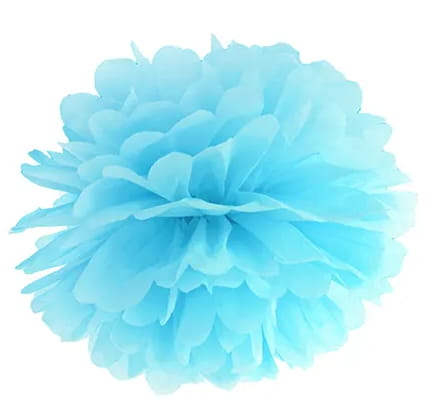 pompon niebieski turkusowy 35 cm