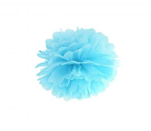 pompon niebieski turkusowy 25 cm