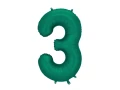 balon foliowy cyfra 3 zielony