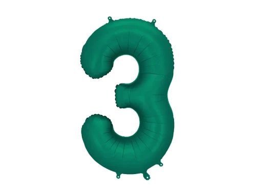balon foliowy cyfra 3 zielony