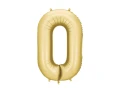 balon foliowy cyfra 0 złoty mat
