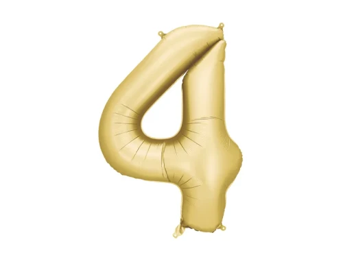 balon foliowy cyfra 4 złoty mat