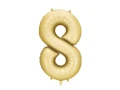 balon foliowy cyfra 8 złoty mat