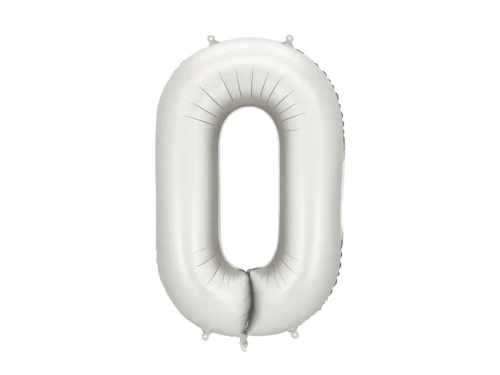 balon foliowy cyfra 0 srebrny mat