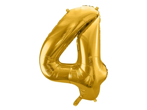 balon foliowy cyfra 4 złoty