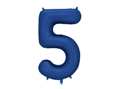 balon foliowy cyfra 5 niebieski ciemny