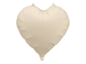 balon serce beżowy mat