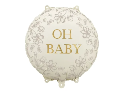 balon foliowy "Oh baby" kremowy