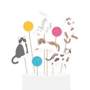 topper na tort koty - 8 sztuk