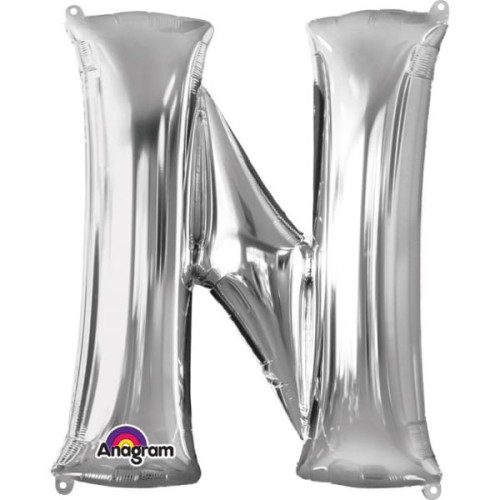 balon foliowy litera N srebrny