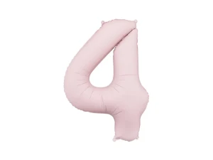 balon foliowy cyfra 4 różowy jasny mat