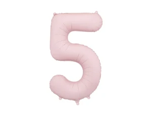 balon foliowy cyfra 5 różowy jasny mat