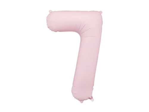 balon foliowy cyfra 7 różowy jasny mat
