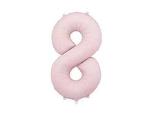 balon foliowy cyfra 8 różowy jasny mat