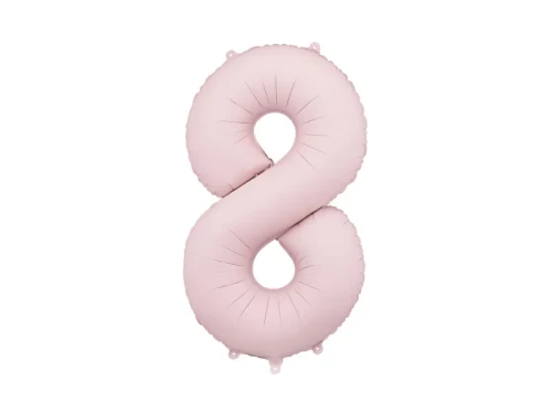 balon foliowy cyfra 8 różowy jasny mat