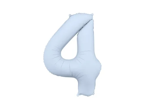 balon foliowy cyfra 4 niebieski jasny mat