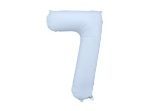 balon foliowy cyfra 7 niebieski jasny mat