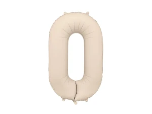 balon foliowy cyfra 0 beżowy mat