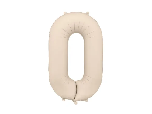 balon foliowy cyfra 0 beżowy mat