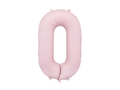balon foliowy cyfra 0 różowy jasny mat
