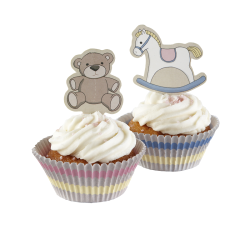 papilotki i pikery baby shower - 50 sztuk