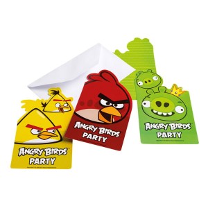 zaproszenia kids Angry Birds - 6 sztuk