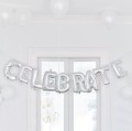balon foliowy srebrny napis celebrate