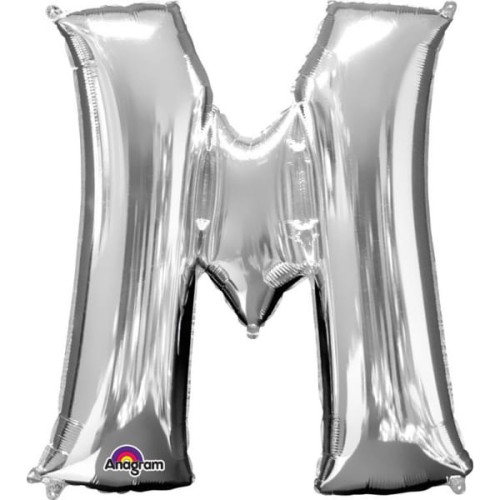 balon foliowy litera M srebrny
