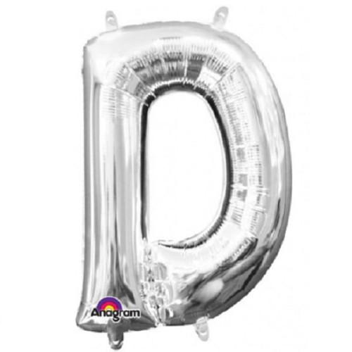 balon foliowy litera D srebrny