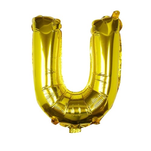 balon foliowy litera U złoty 