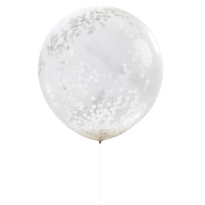 balon konfetti biały okrągły 90cm