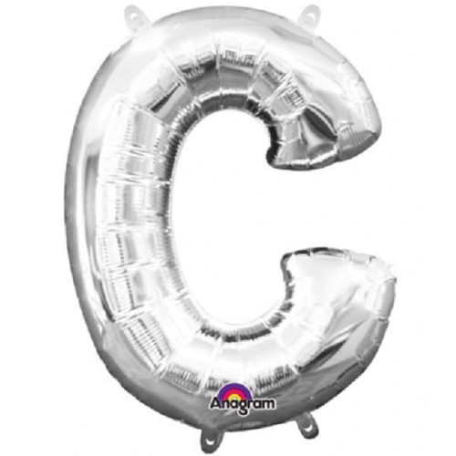 balon foliowy litera C srebrny