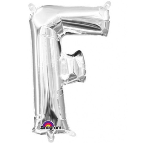 balon foliowy litera F srebrny