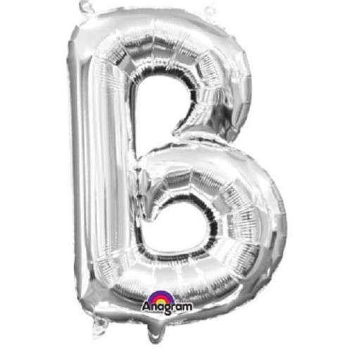 balon foliowy litera B srebrny