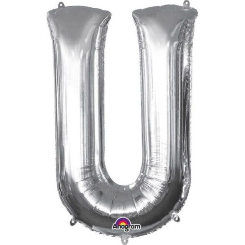 balon foliowy litera U srebrny