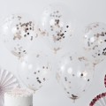 balon konfetti różowe złoto